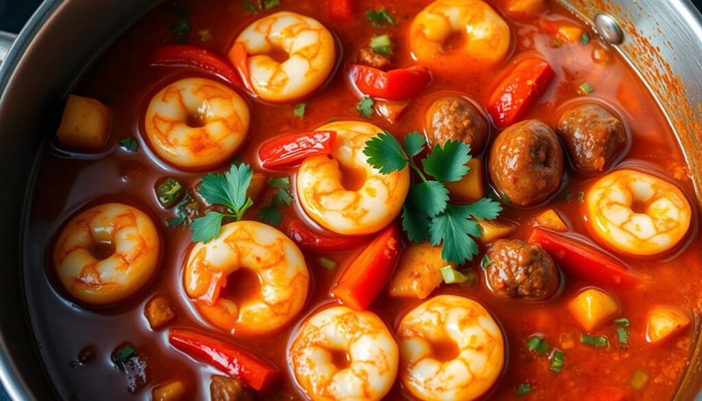 Spicy Tomato, Seafood, and Chorizo Stew