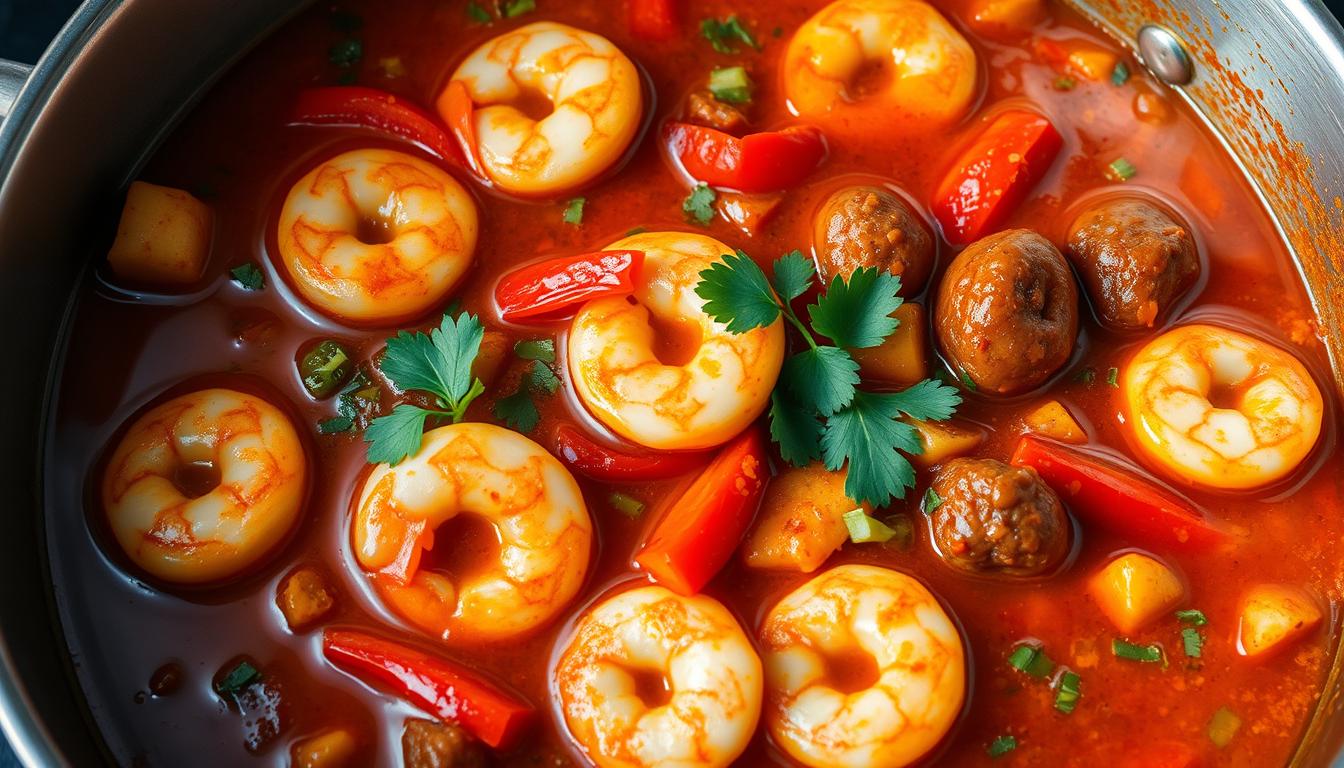 Spicy Tomato, Seafood, and Chorizo Stew